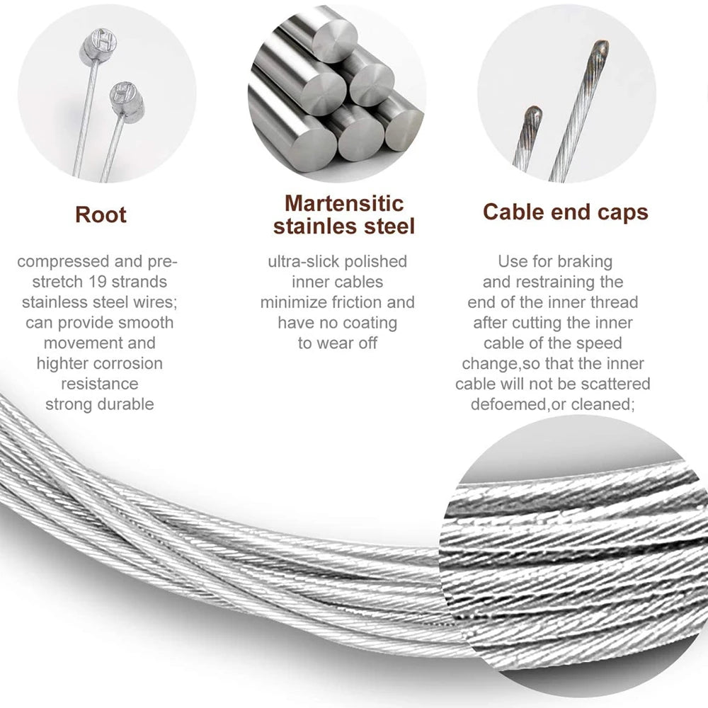 5PCS Bicycle Brakes Line Road Mountain Bike Brake Cable Universal