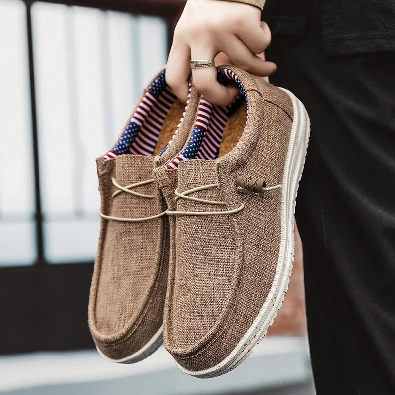 Men Casual Shoes Slip on Canvas Loafers Comfortable Walking Flats for