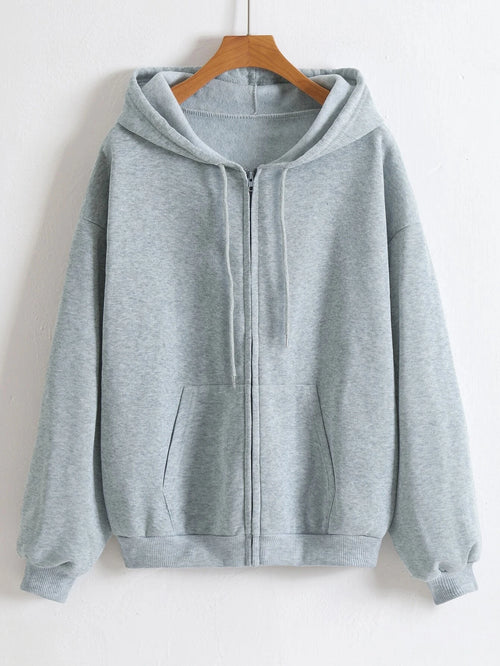 Women Fleece Zip Up Hoodies Running Sports Sweatshirts Fashion Female