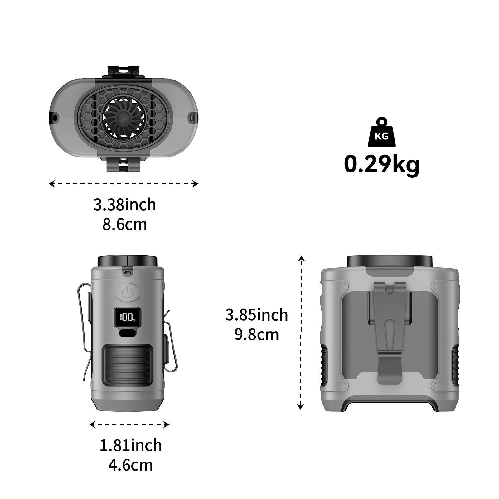10000mAh Outdoor Portable Waist Fan Hanging Neck Fan Strong Wind with