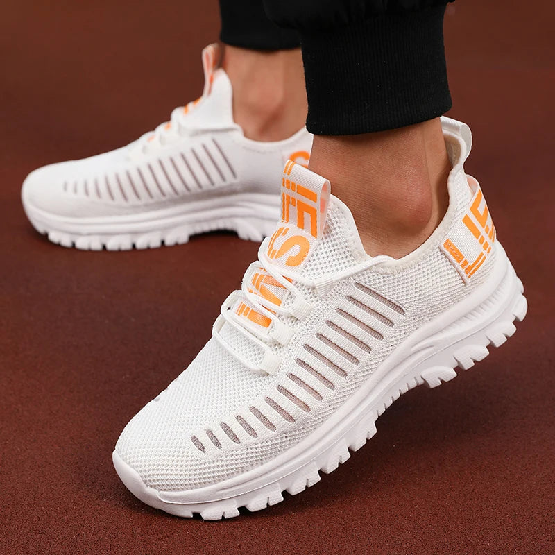 Hot Selling! Tennis Shoes Men Women Elastic Knit Mesh Breathable Upper