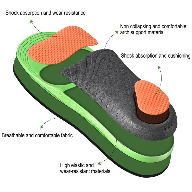 Arch Support Insoles Sports Shock Absorption Elastic Wear Resistant