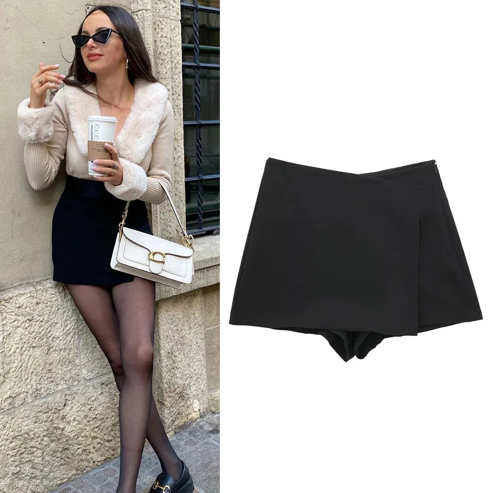 MUJER Woman Shorts Skirts Asymmetric High waist Shorts Skirts for