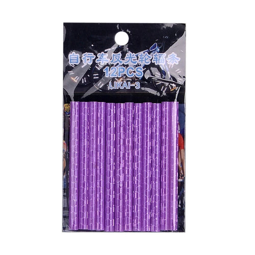 12PCS/Bag Bicycle Wheel Spokes Reflective Sticker Tube Strip Warning