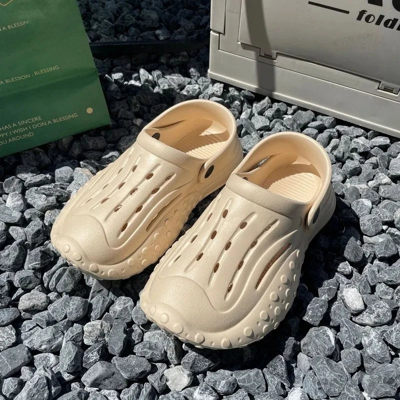 Comwarm Men‘s Summer Hole Slippers Fashion Breathable Hollow Sandals