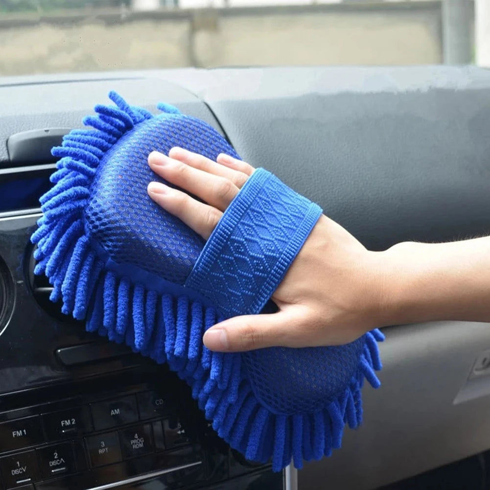 1pc Car Wash Glove Microfiber Chenille Car Wash Sponge Care Washing