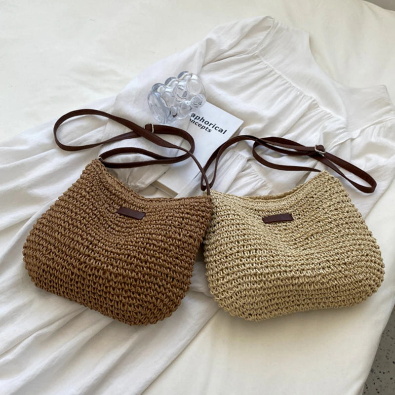 Woven Summer Fashion Straw Bag Beach Holiday Crossbody Bag Shopping