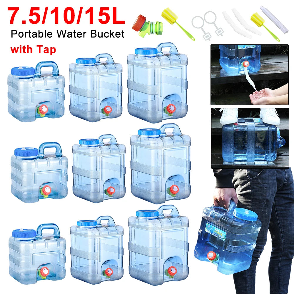 7.5/10/15L Drinking Water Container with Spigot Leakproof Camping