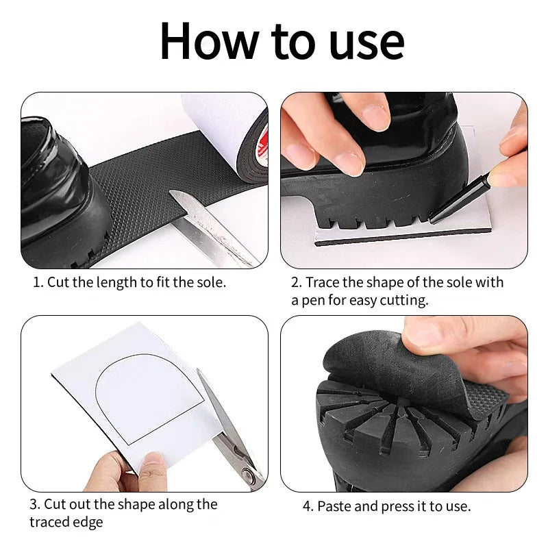 Anti-slip and anti-friction sole protector for repairing holes and