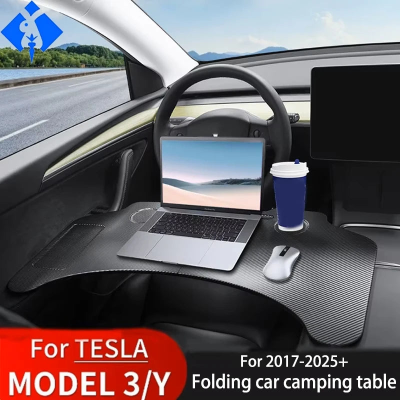 For Tray Table For Tesla Model 3/Y2017-2025Folding Car Steering Wheel
