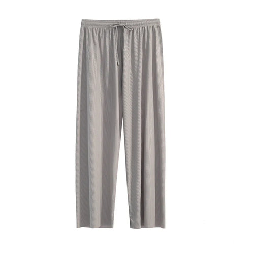 Women Ankle-Length Wide Leg Pants Casual Summer Solid Elastic Waist