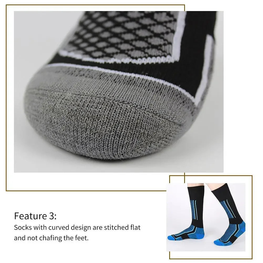 1 Pair Winter Warm Thickening Ski Stockings Hiking Socks For Women Men