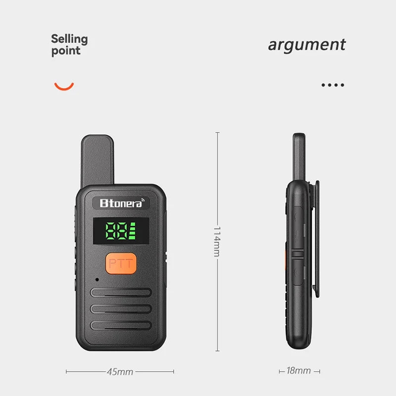 Btonera T1 Mini Walkie Talkie pmr 446 Profesional Walkie Talkies Largo
