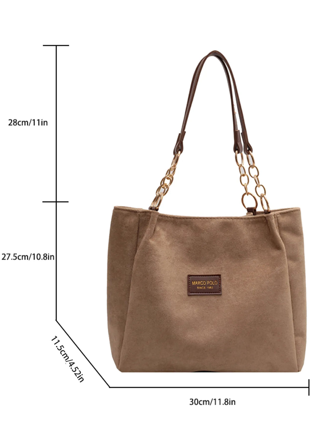 Large-Volume Suede Stylish Commuter Tote Bag For Ladies With One