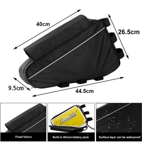 battery bag for electric bicycle, 36v, 48v, 60v, 72v, e-bike,