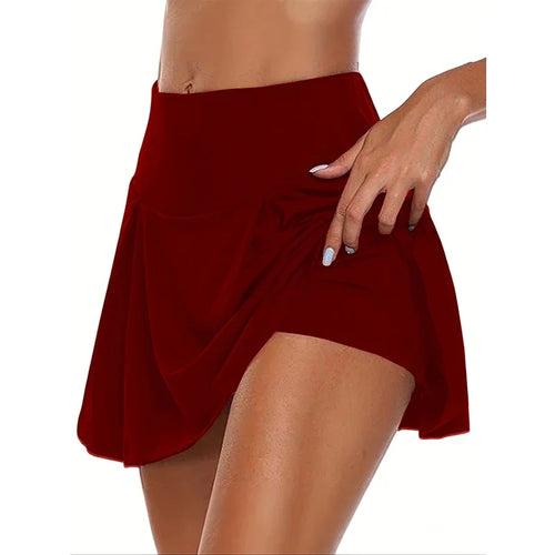 12 Colour Versatile Y2K High-Waist Skort - Breathable Stretch Fabric