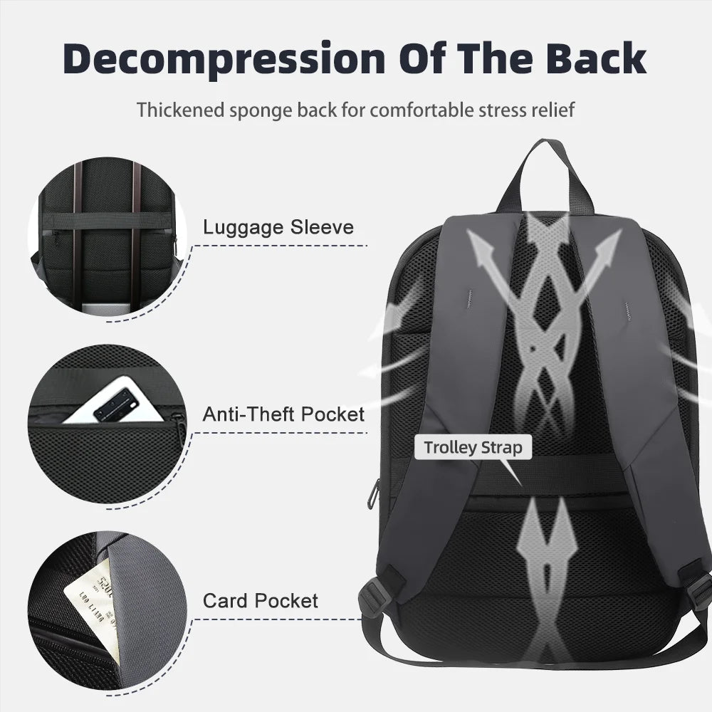 HcanKcan Men's Expandable Backpack Multifunction 17.3inch Laptop Bag