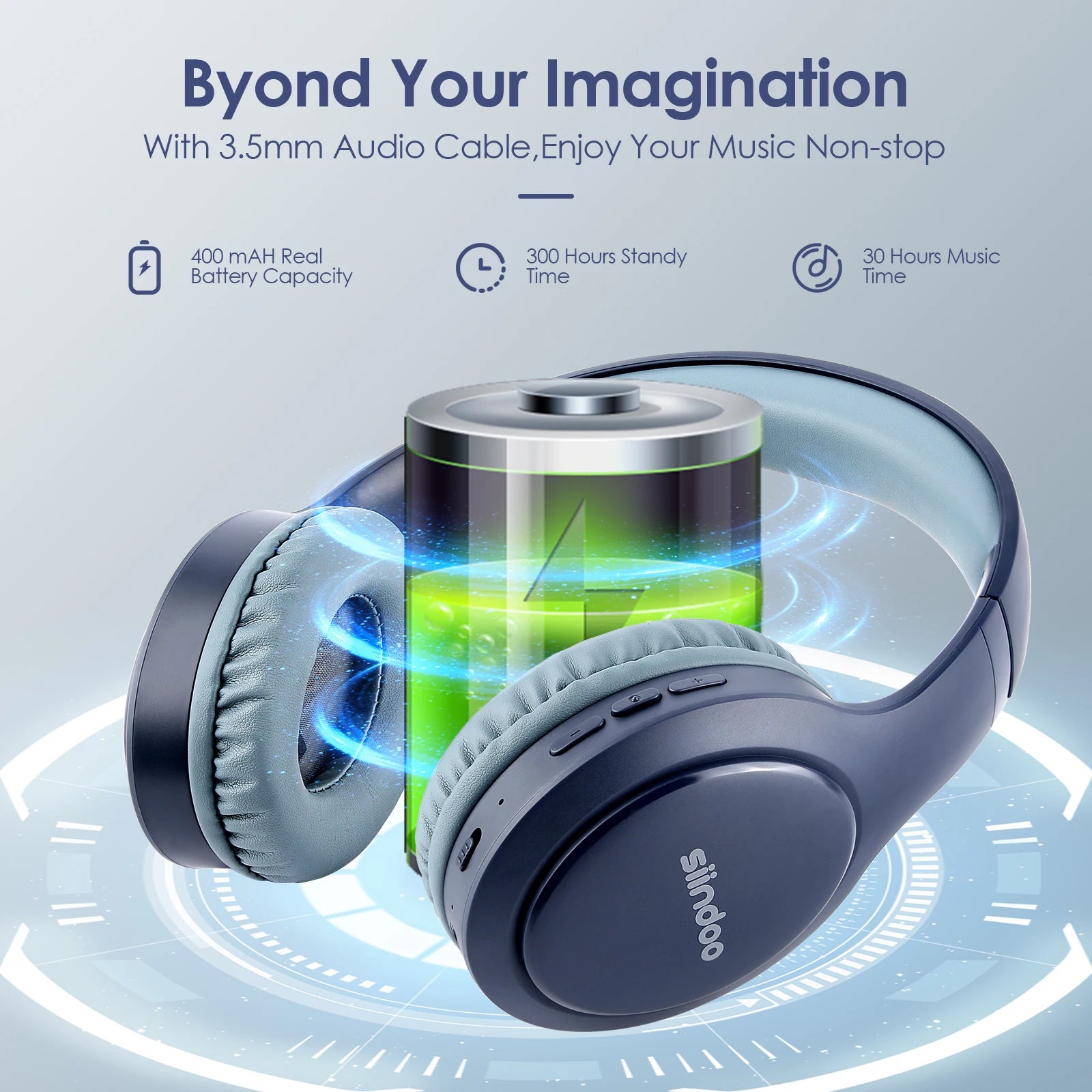 Siindoo Wireless Bluetooth Headphones 3 Colors Foldable Stereo