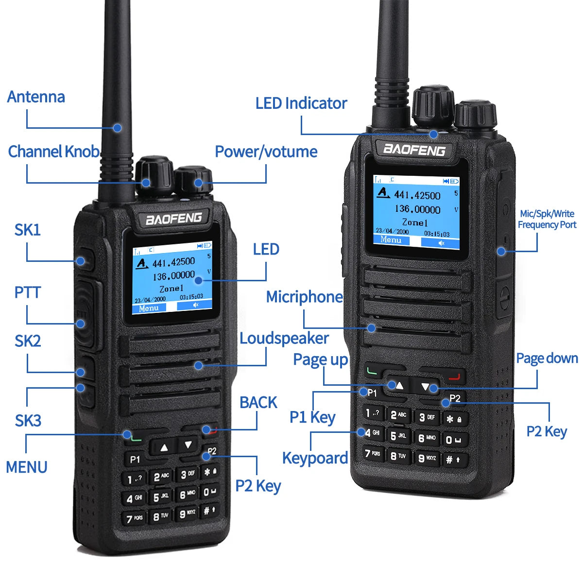 Baofeng DMR DM 1701 Digital Walkie Talkie Dual Mode Analog Two Way