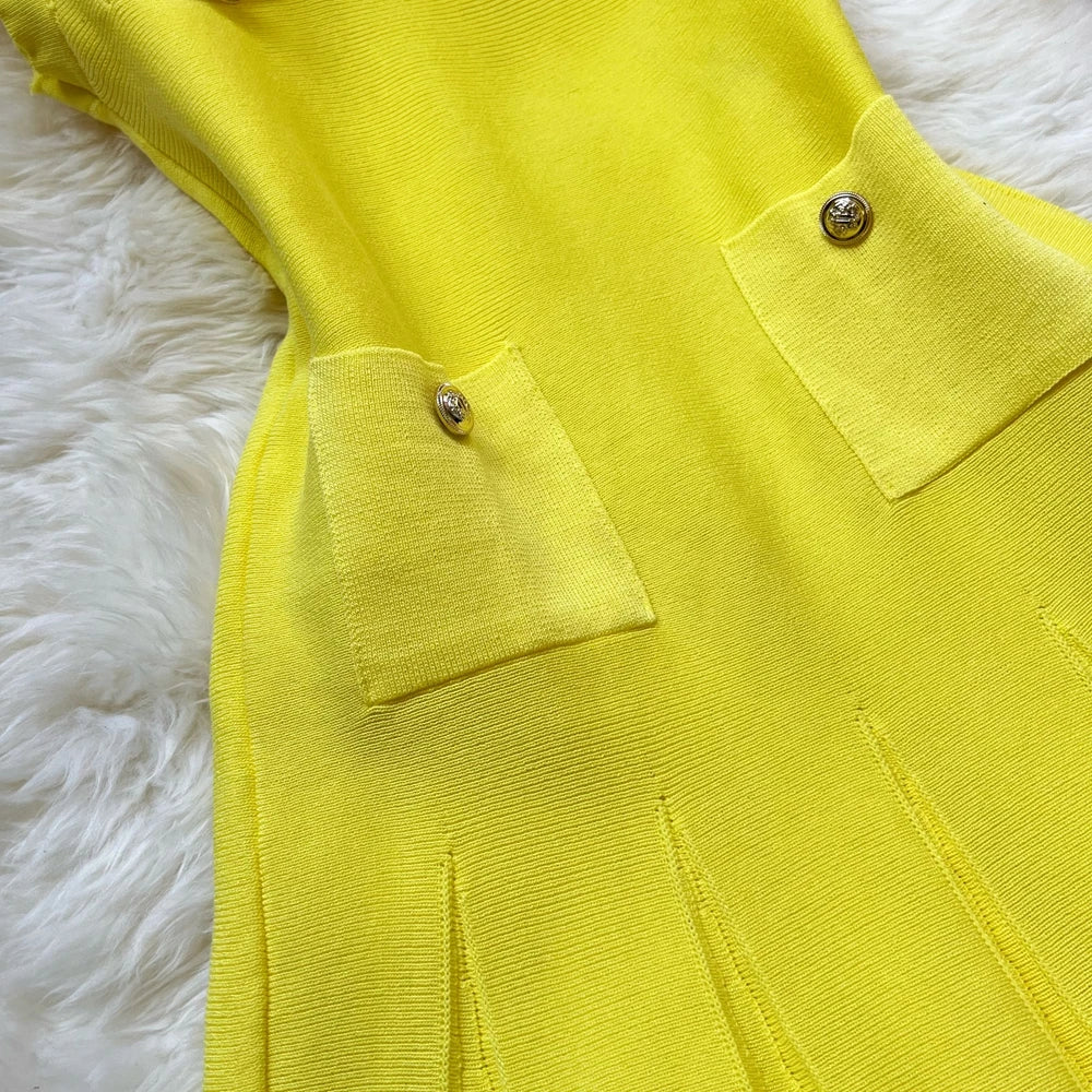 YuooMuoo Chic Fashion 2025 Summer Pleated Short Dress Women O-neck