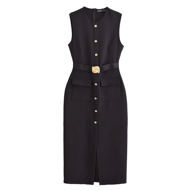 MUJER 2025 Womens Dresses Black Office Long Dresses for Women Spring