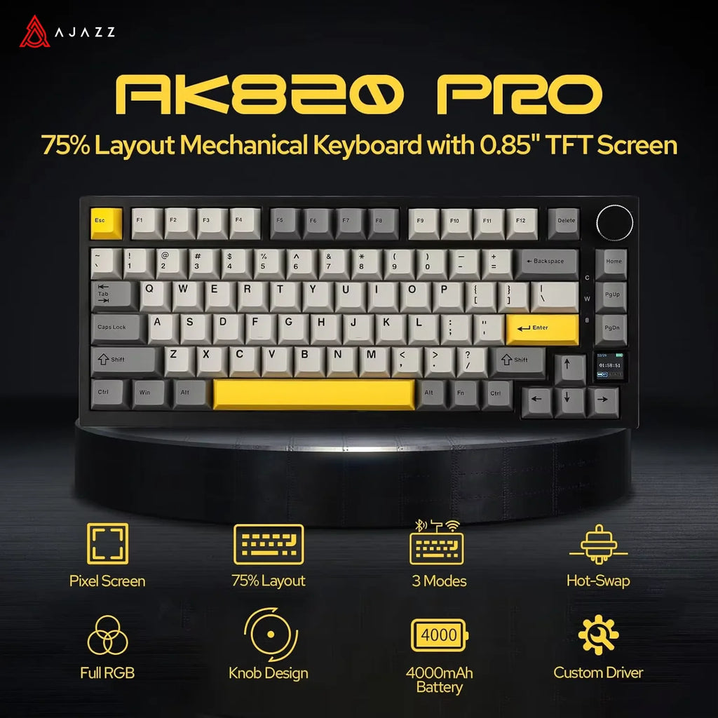 Ajazz AK820/AK820Pro Gaming Mechanical Keyboard Bluetooth