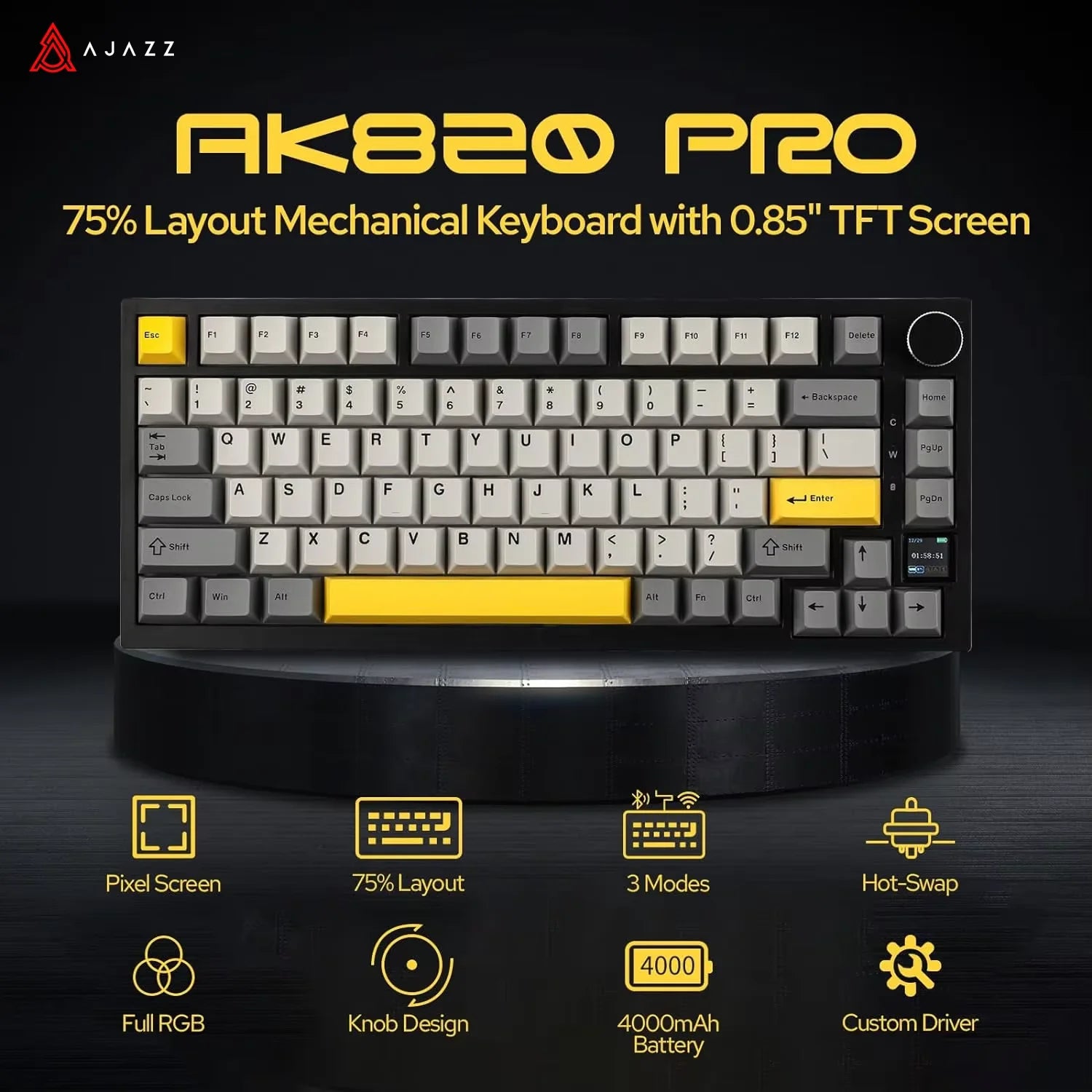 Ajazz AK820/AK820Pro Gaming Mechanical Keyboard Bluetooth