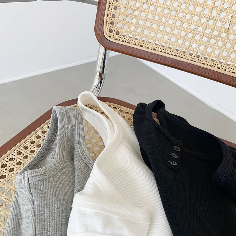 Summer New Style Knitted Round Neck Top For Women With High Elasticity