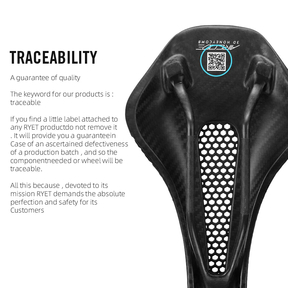 2024 RYET 3D Printed Saddle Ultralight Hollow Comfortable Full Carbon