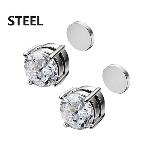 1/3 Pair Crystal Strong Magnetic Ear Stud Clip Earrings for Men and