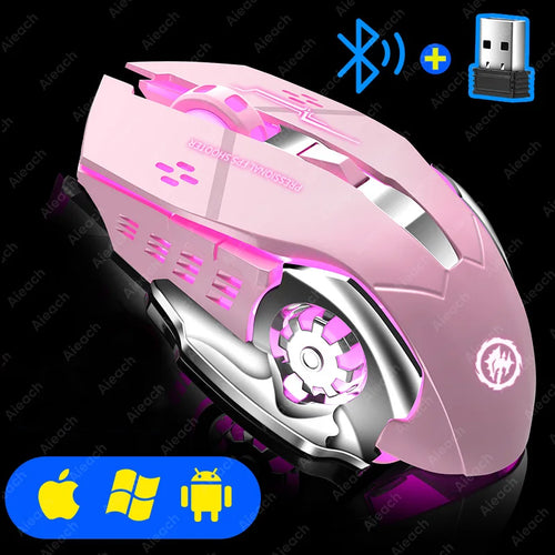 Rechargeable Wireless Mouse Gaming Computer Silent Bluetooth Mouse USB