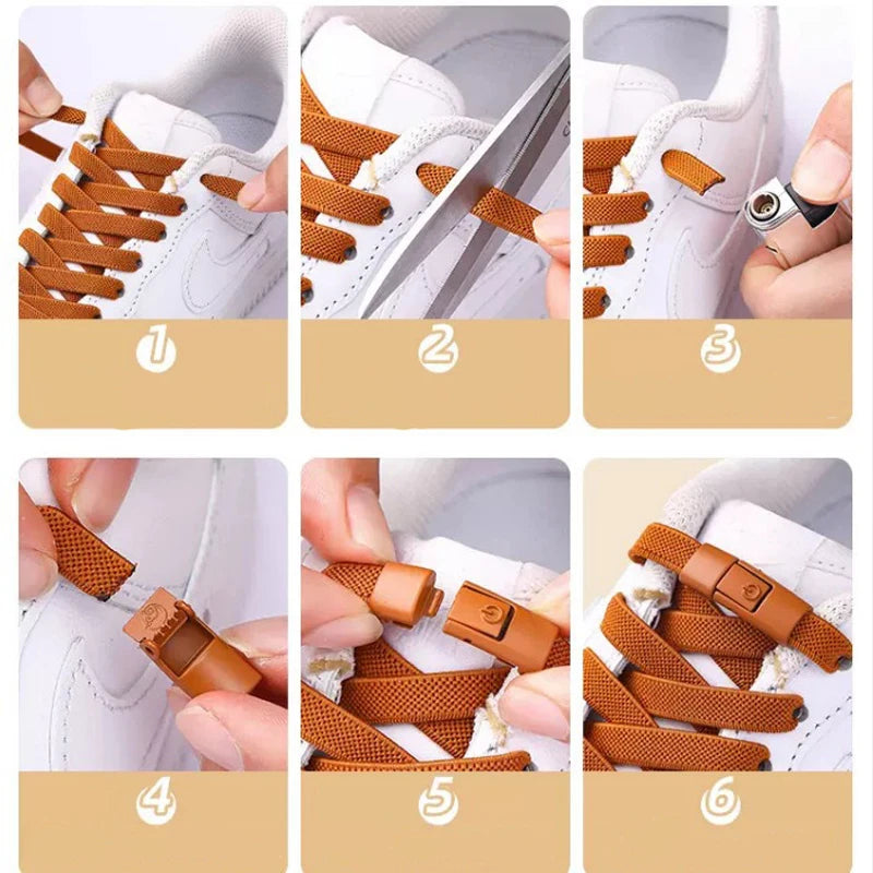 Elastic Laces Sneakers Tennis No Tie Shoe laces Lock Shoelaces without