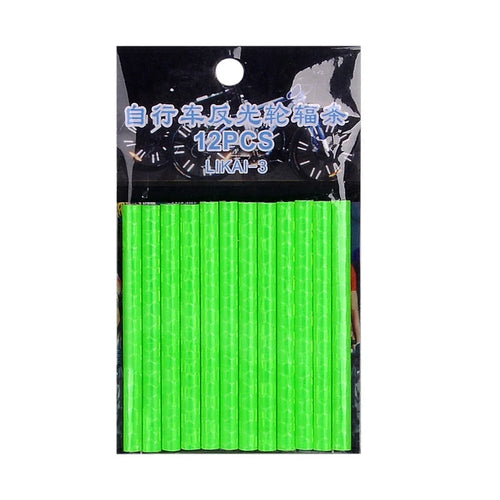 12PCS/Bag Bicycle Wheel Spokes Reflective Sticker Tube Strip Warning