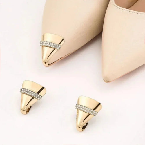 Women High Heel Metal Toe Cap Wear and Tear Concealer Anti-kicking