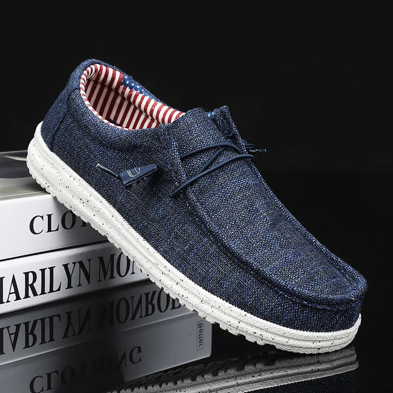 Men Casual Shoes Slip on Canvas Loafers Comfortable Walking Flats for
