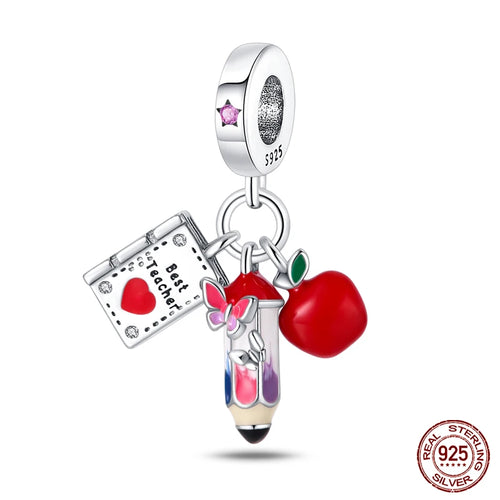 925 Sterling Silver Chameleon Luminous Firefly Butterfly Charms Beads