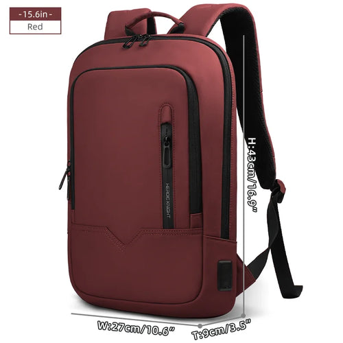 Heroic Knight Laptop Work Backpack Slim Men Waterproof Multifunctional