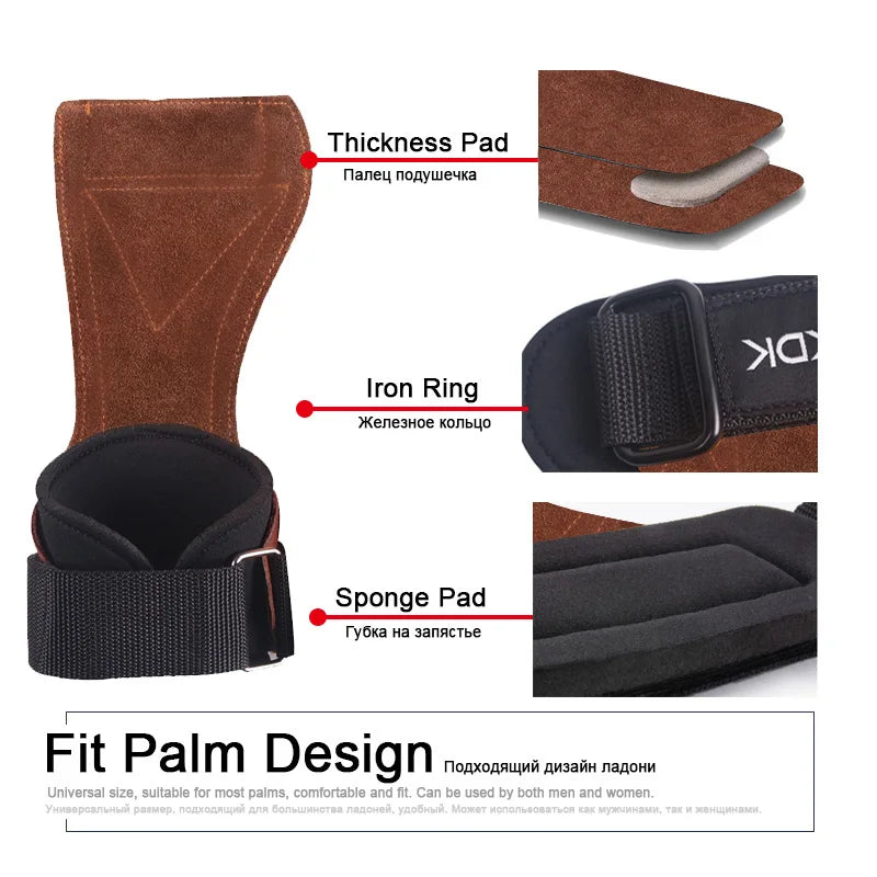 Gym Grips For Men Women Cowhide Palm Guards Weightlifting Fitness