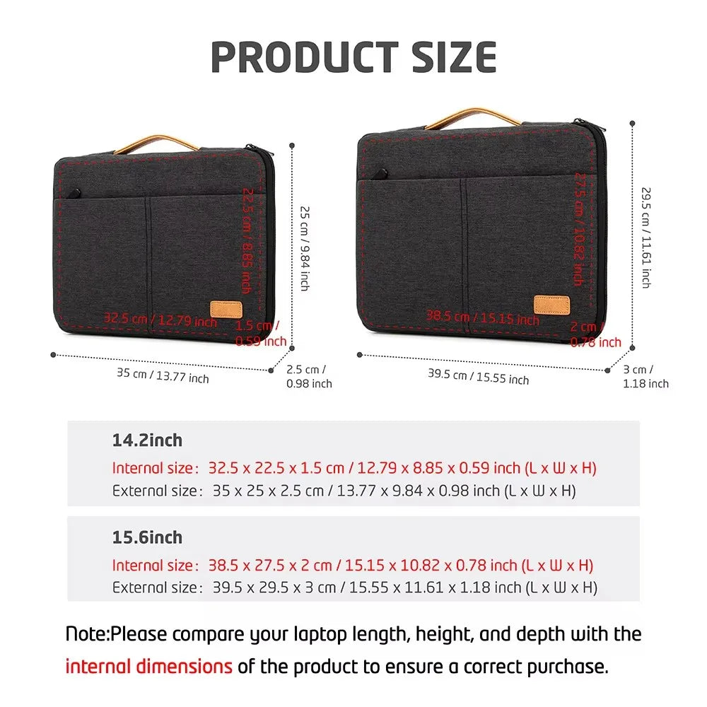 Laptop Sleeve Bag 14-15.6 Inch Notebook Pouch for Men's Shockproof