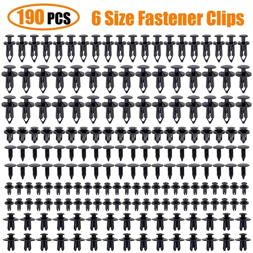 190PCS Set Car Universal Buckle 6 Models Size Fastenr Rivet Clamping