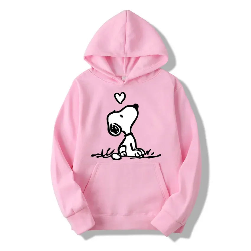 American Cartoon Comics Snoopy Hoodie Women Man Pullover Tops Spring