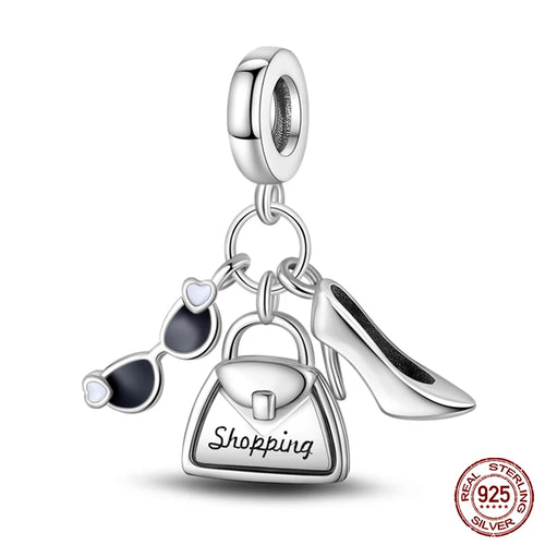 925 Sterling Silver Chameleon Luminous Firefly Butterfly Charms Beads