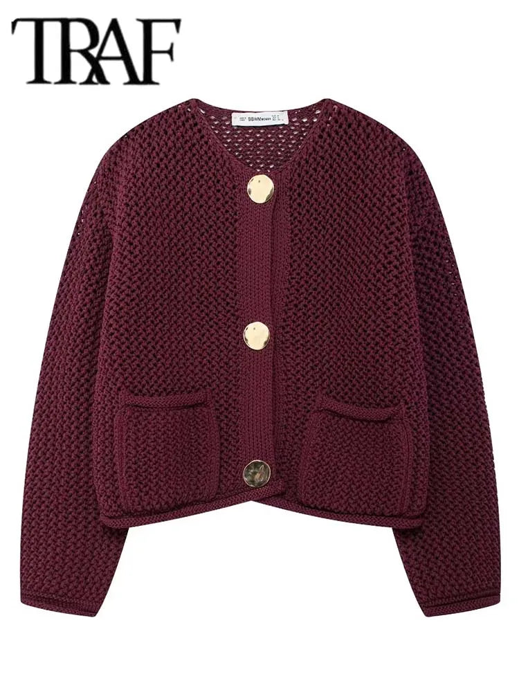Autumn Winter Knitted Cardigans For Women Casual Button Long Sleeve