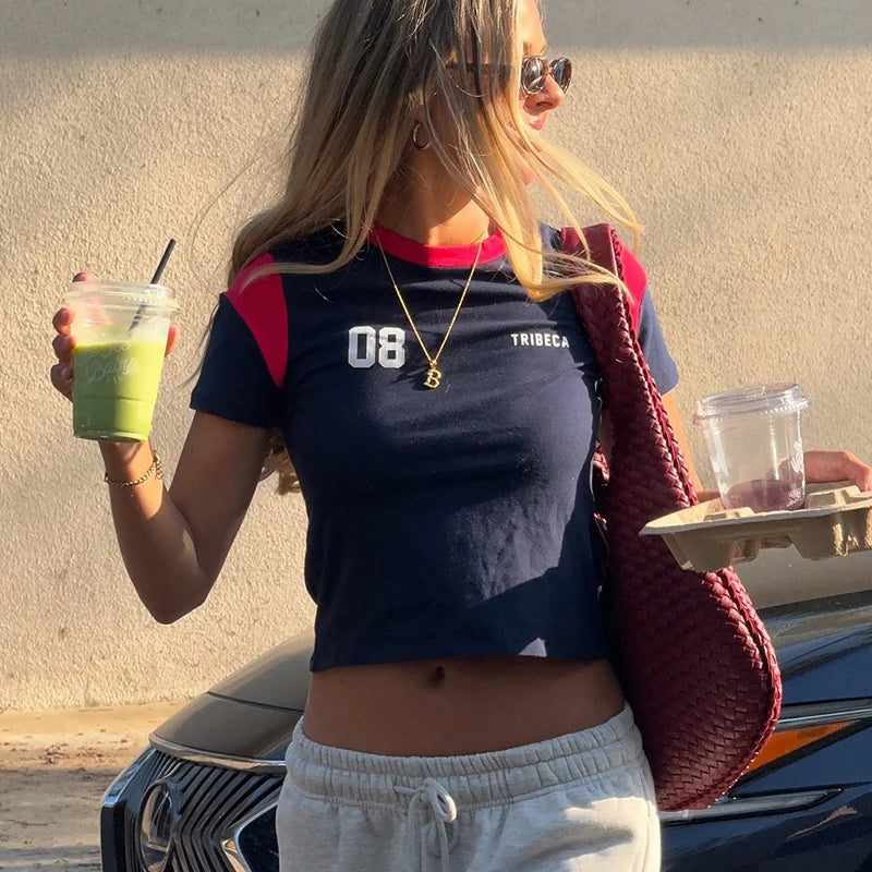 2000s Tops Aesthetics Sexy Summer Streetwear Women's Tees Casual