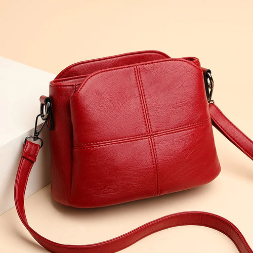 Vintage Women's Soft PU Leather Shoulder Bag Square Solid Color