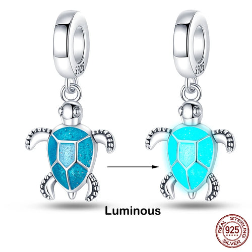 925 Sterling Silver Chameleon Luminous Firefly Butterfly Charms Beads