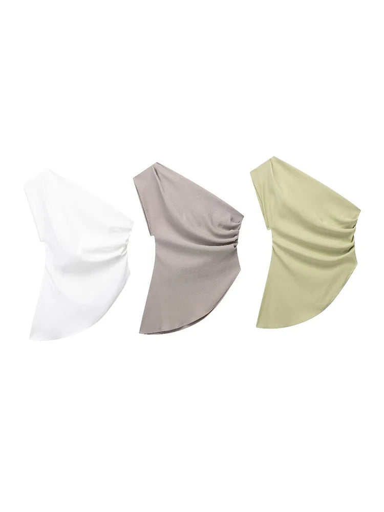 Asymmetric T-shirt New Women's Fashion Trend Spicy Girl Celebrity