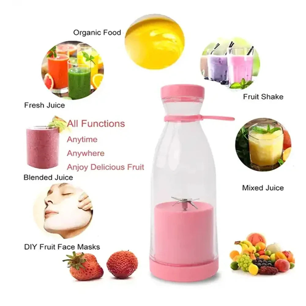 420ML Electric Juicer Mini Fruit Mixers 6 Blades Charging Juicer Cup