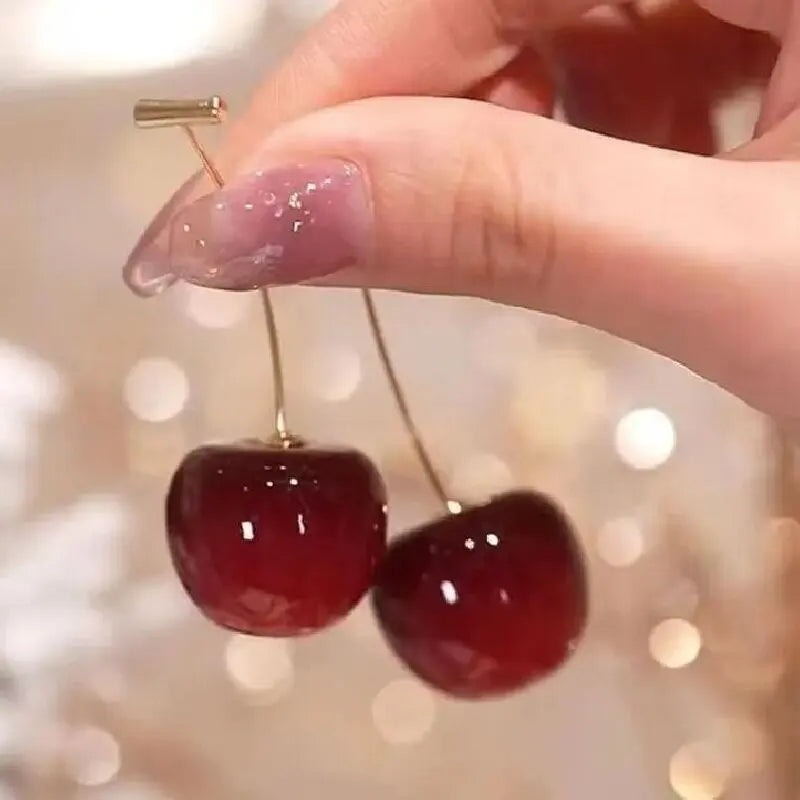 2 Pieces Of Trendy And Personalized Cherry Earrings For Women, Outdoor
