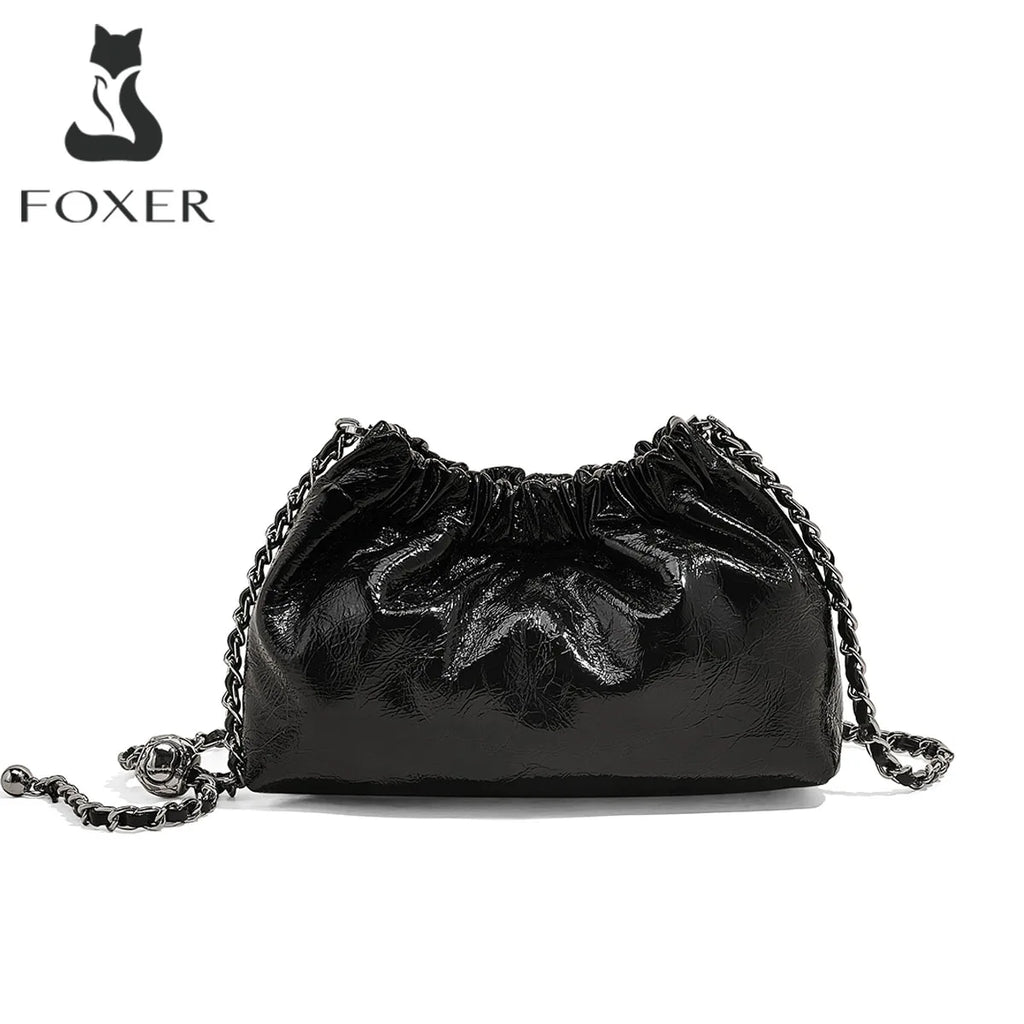 FOXER Genuine Leather Women Small Shoulder Bag Lady Mini Crossbody